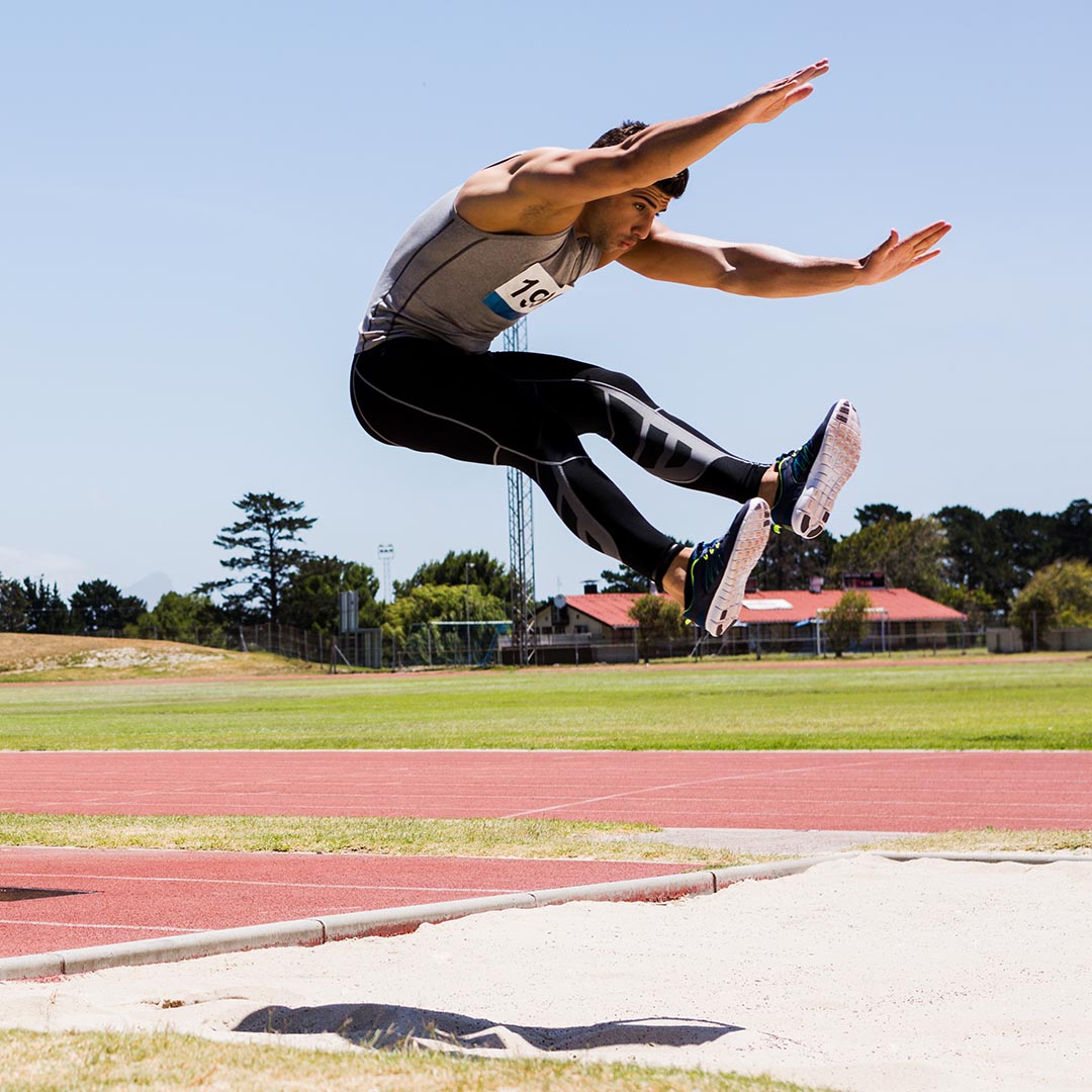 Athlete jumping